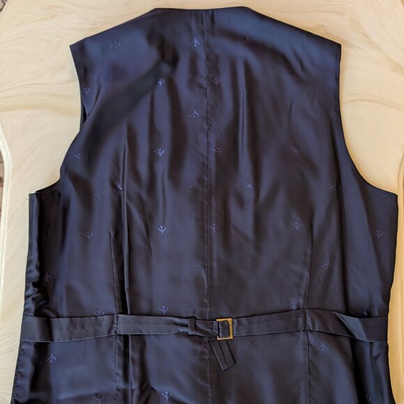 NWOT Isaia Napoli Blue Black Check 3-Piece Suit Vest Notch Lapel EU52R US42R - Picture 10 of 15